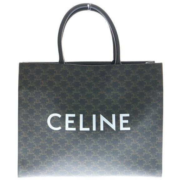 Celine Triomphe Cabas Tote Bag Brown Leather - Picture 1 of 5